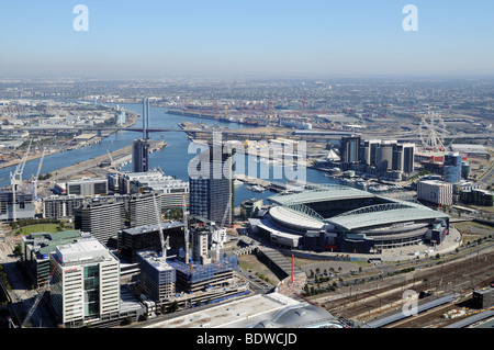 Zentrum der Antenne Vogelperspektive von Aussichtsplattform auf Rialto Tower Melbourne Australien Stockfoto
