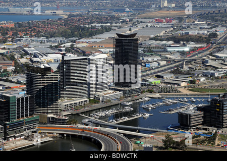 Zentrum der Antenne Vogelperspektive von Aussichtsplattform auf Rialto Tower Melbourne Australien Stockfoto