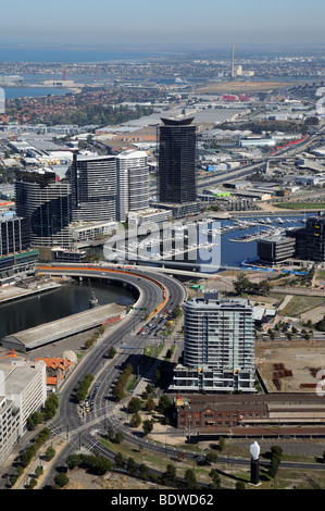 Zentrum der Antenne Vogelperspektive von Aussichtsplattform auf Rialto Tower Melbourne Australien Stockfoto