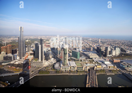 Zentrum der Antenne Vogelperspektive von Aussichtsplattform auf Rialto Tower Melbourne Australien Stockfoto