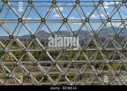 Biosphäre 2, Science and Research Center, Detail der Glasfassade, Tucson, Arizona, USA Stockfoto