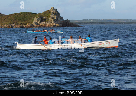 Gig-Rennen auf den Inseln von scilly Stockfoto