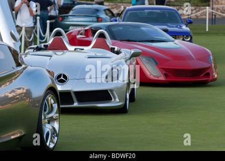 Mercedes-Benz SLR McLaren Roadster und "Concept Cars" vor The Lodge at Pebble Beach beim Concours d ' Elegance Stockfoto