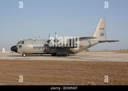 Belgische C-130H Hercules Verkehrsmittel Flugzeug, die für die Vereinten Nationen Stockfoto