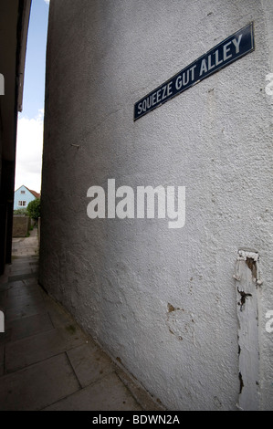 Drücken Sie Darm Gasse eine sehr schmale Gasse, einer der vielen Gassen in Whitstable Kent England uk Stockfoto