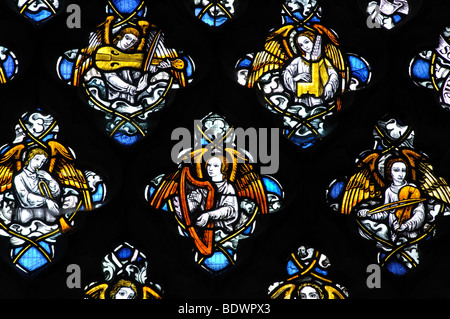 Detail des Fensters East St. Marien Kirche, Felmersham, Bedfordshire, England, Vereinigtes Königreich Stockfoto