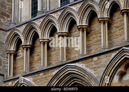 Westfassade, St. Marien Kirche, Felmersham, Bedfordshire, England, Vereinigtes Königreich Stockfoto