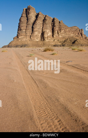 Sieben Säulen der Weisheit Rock Formation in Wadi Rum Jordanien Stockfoto