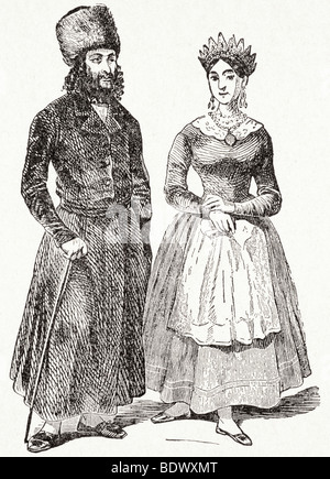 Warschau Jude und Jüdin des frühen 19. Jahrhunderts Stockfoto