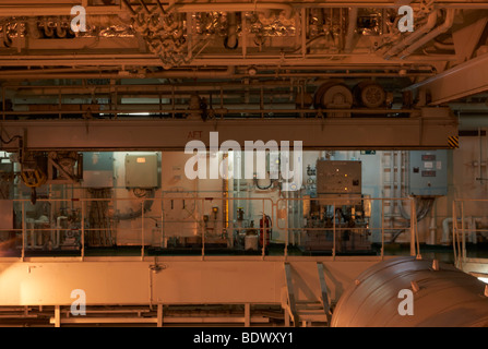 Maschinenraum, Frachtschiff Stockfoto