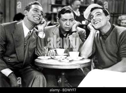 EIN Amerikaner IN PARIS - 1951 MGM film mit aus l: Georges Guétary, Oscar Levant und Gene Kelly Stockfoto