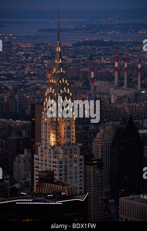 Nachtansicht des Chrysler Building, New York, USA Stockfoto