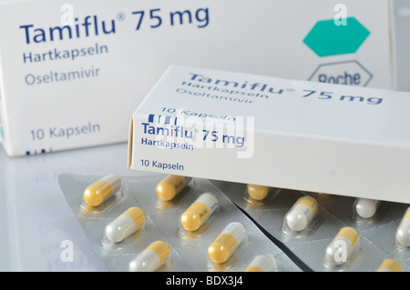 Tamiflu, Grippe-Medikament von der Schweizer Firma Roche Stockfoto