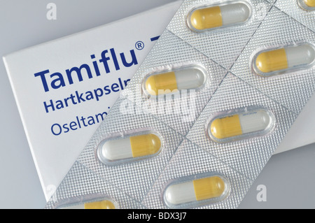 Tamiflu, Grippe-Medikament von der Schweizer Firma Roche Stockfoto