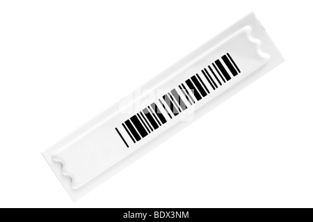 Sicherheit Barcode Label isoliert auf weiss Stockfoto