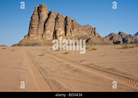 Sieben Säulen der Weisheit Rock Formation in Wadi Rum Jordanien Stockfoto