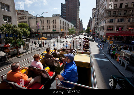 Sightseeing Bus Tour - 5th Avenue Downtown New York City Stockfoto