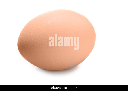 Braune ei isoliert auf weiss Stockfoto