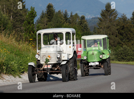 Oldtimer-Traktor, das große Walsertal Tal, Vorarlberg, Austria, Europe Stockfoto