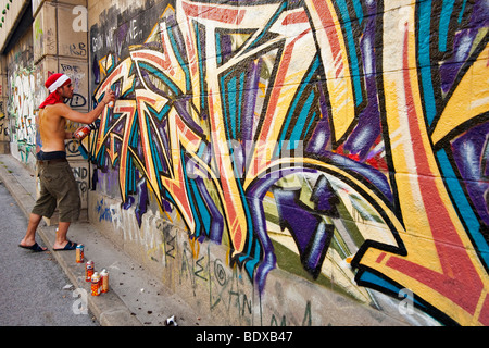 Graffiti-Sprayer in Wien, Österreich, Europa Stockfoto
