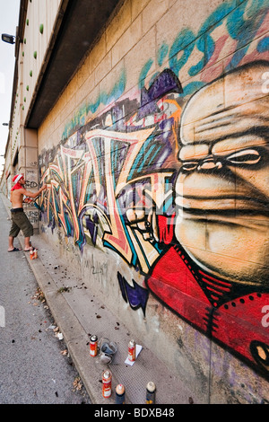Graffiti-Sprayer in Wien, Österreich, Europa Stockfoto
