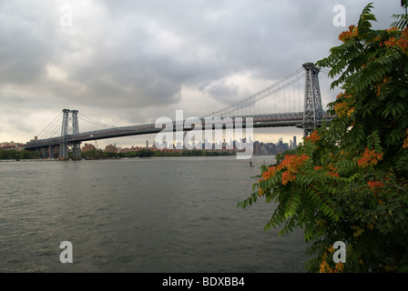 Williamsburg Brücke verbindet Brooklyn nach Manhattan Stockfoto