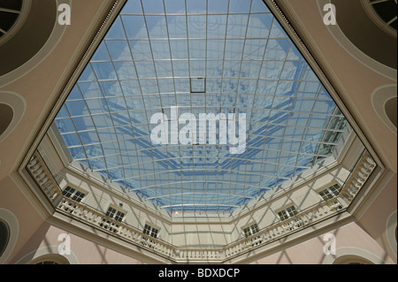 Glasdach von der Zierhoefchen dekorativen Innenhof, Foyer, Cuvillies Theater, München, Upper Bavaria, Bavaria, Germany, Europa Stockfoto