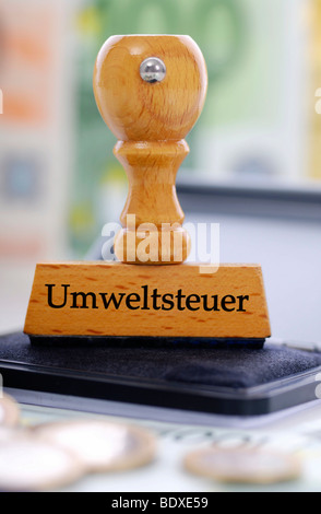 Stempel "Umweltsteuer", Deutsch für "Ökosteuer" gekennzeichnet Stockfoto