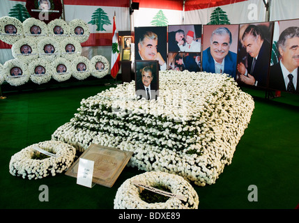 Das Grab des ehemaligen libanesischen Ministerpräsidenten Rafik Hariri in al-Shuhadaa (Märtyrer Platz) im zentralen Beirut, Libanon Stockfoto