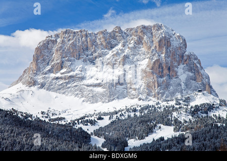 Berg der Langkofel (3181 m), Val Gardena, Dolomiten, Südtirol, Trentino-Südtirol, Italien Stockfoto