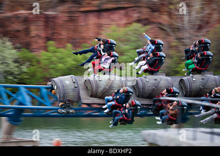 Achterbahn-Spaß, Port Ventura, Porto Aventura, Katalonien, Spanien, Katalonien Stockfoto