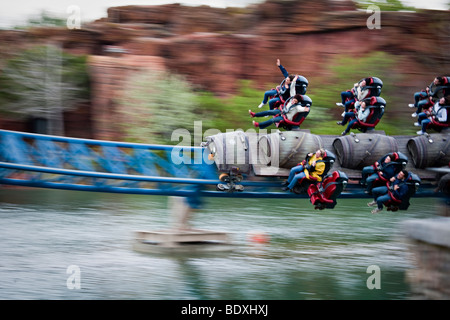 Achterbahn-Spaß, Port Ventura, Porto Aventura, Katalonien, Spanien, Katalonien Stockfoto