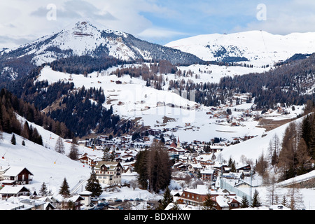 Selva Wolkenstein, Sella Ronda Skigebiet Val Gardena, Sella Massivs reichen, Dolomiten, Südtirol, Trentino-Südtirol, Italien Stockfoto