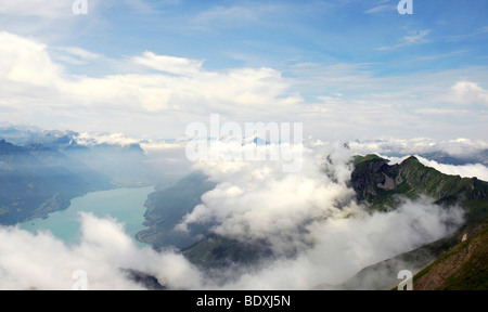 Blick vom Brienzer Rothorn Mountain auf dem Brienzersee, Bern, Schweiz, Europa Stockfoto