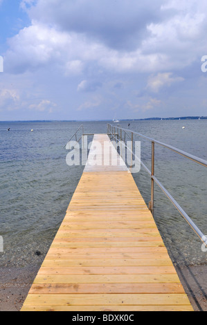 Baden Pier am Strand Langballigau, Ostsee, Schleswig-Holstein, Deutschland, Deutschland, Nordeuropa Stockfoto