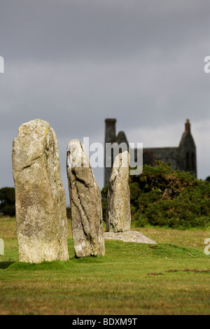 Die Hurlers Stone Circle, Schergen, Cornwall, England Stockfoto