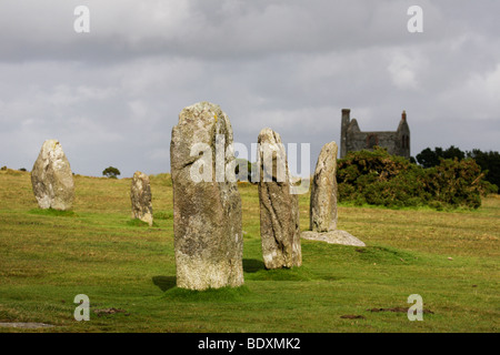 Die Hurlers Stone Circle, Schergen, Cornwall, England Stockfoto