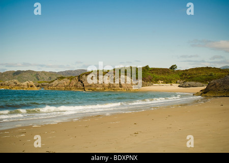 Der Strand von Kentra Bay, Ardnamurchan, Westküste Schottlands. Stockfoto