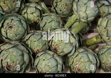 Artischocken auf dem Markt Stockfoto