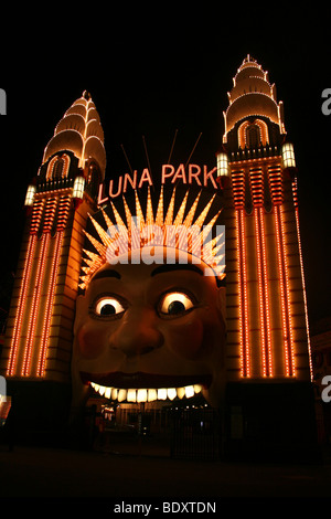 Eingang zum Luna Park, Milsons Point, Sydney, NSW, Australien Stockfoto