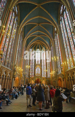 Die obere Kapelle La Sainte Chapelle in Paris, Frankreich Stockfoto