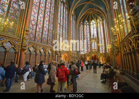 Die obere Kapelle La Sainte Chapelle in Paris, Frankreich Stockfoto