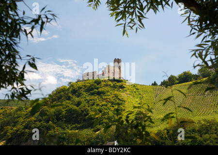 Ansicht des Schlosses Burg Landshut in Bernkastel-Kues, Rheinland-Pfalz, Deutschland, Europa Stockfoto