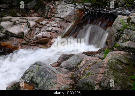 Obere Mary Ann Wasserfälle und Fluss in der Wildnis von Cape Breton Highlands National Park Nova Scotia Kanada Stockfoto