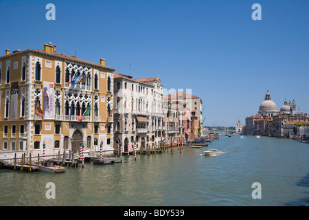 Palazzo Cavalli Franchetti, Palazzo Barbaro und Kirche Santa Maria della Salute, Canal Grande, Venedig, Italien, Europa Stockfoto