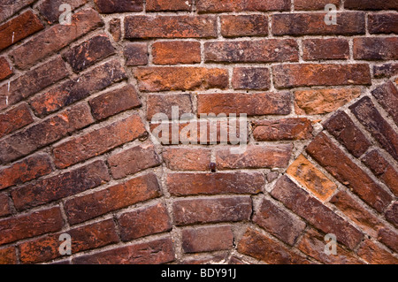 alten verwitterten Ziegel Wand Hintergrund Stockfoto