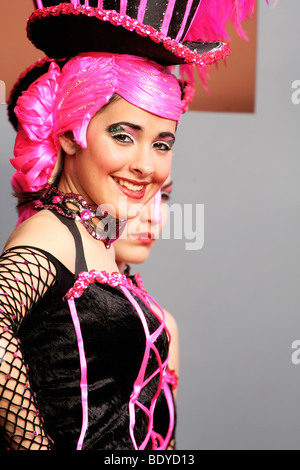 Frau in Tracht am Karneval von Las Palmas de Gran Canaria Stockfoto