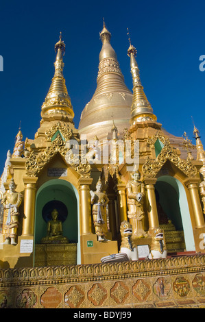 Goldene Stupa, Shwedagon-Pagode, Tempel, Rangun, Yangon, Birma, Myanmar, Asien Stockfoto