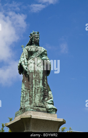 dh Candie Park ST PETER PORT GUERNSEY Königin Victorias Statue Candie Park Victoria memorial Stockfoto