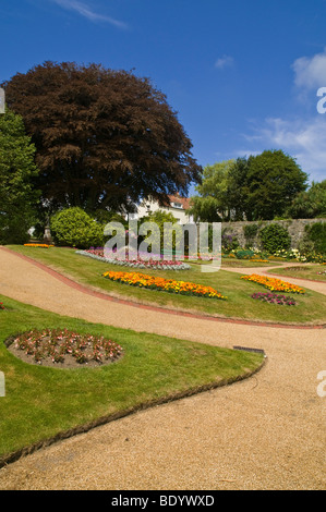 dh Candie Park untere Gärten ST PETER PORT GUERNSEY Blumenbeete Candie Park untere Gärten Stockfoto